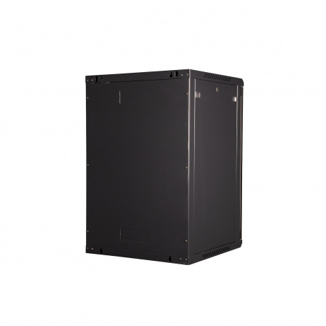 Шкаф 19" телекоммуникационный настенный, 18U 901x600х600 мм, дверь стекло, черный